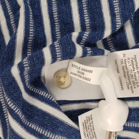 Madewell XXS Blue White Stripe Womens T-shirt Top Summer Spring Buttons - Picture 9 of 13